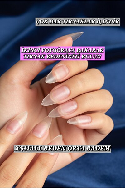 Easy Beauty 100 Adet Jel Tips Badem XSMALL Beden Orta Uzunlukta Protez Takma ...