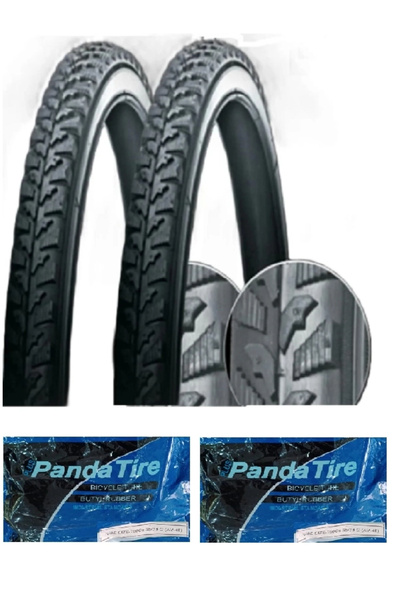 GRL 28 Jant 28x1.75 3 mm Zırhlı 2651 Bisiklet Dış Lastiği X 2 Adet + Plus Panda İç Lastik Seti