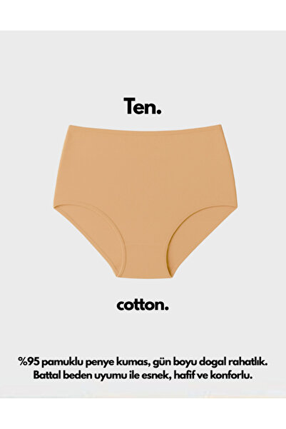 IPL Women's Panties, Women's High Waist Bato Cotton 5-Piece Skin Panties Set