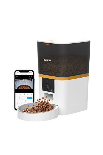 Haustier QQ005 Kameralı Akıllı Otomatik Kedi Mama Kabı Beyaz (HAUSTİER TÜRKİY...