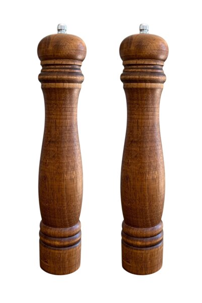 Kitchen Design Lab Kahverengi Komple Ahşap Gövdeli Tuz Karabiber Değirmeni Ba...