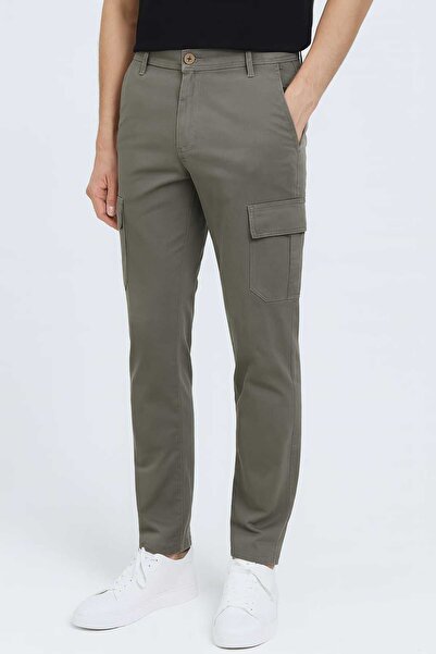 Endow jeans Cargo Pocket Men's Pants, 100% Cotton Lycra Gabardine Linen Fabri...