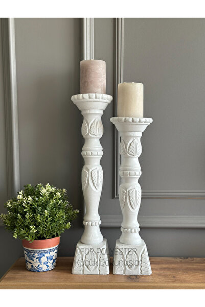 FOR POLYESTER Küçük Dokunuşlar 2’li Şamdan Mumluk Takım Biblo/dekor/Dekorasyo...