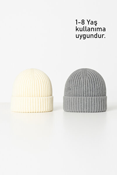 Baby Cais Collection طقم قبعة للأطفال والرضع مكون من قطعتين، قبعة شتوية محبوكة للجنسين من سن 1 إلى 8 سنوات