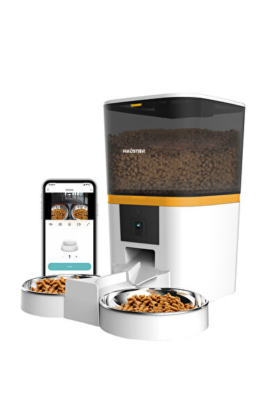 Haustier QQ005-Dual Kameralı Akıllı Otomatik Kedi Mama Kabı Beyaz (HAUSTİER T...