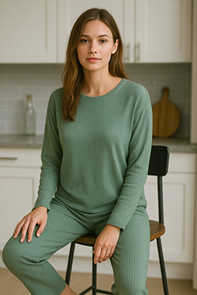 WALJA طقم بيجامة نسائية من الصوف الناعم