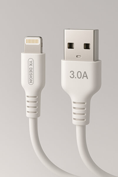 YK Design Tanıdık Ios Lıghtnıng 3.0a Hızlı Şarj Kablosu
