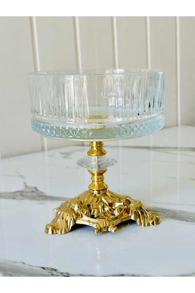 Melinda Gold Footed Glass Presentation Stand