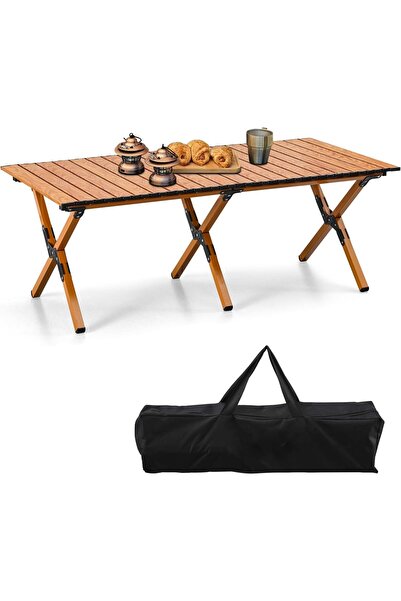GO2CAMPS طاولة تخييم قابلة للطي مع حقيبة حمل [120 × 120 × 45 سم] متينة وخفيفة...