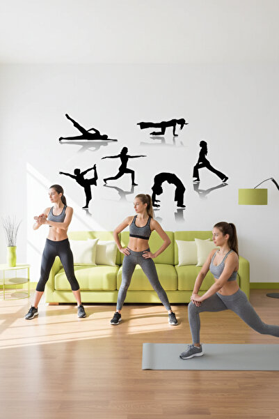 KT Decor مجموعة ملصقات الحائط لتمارين ما قبل الرياضة