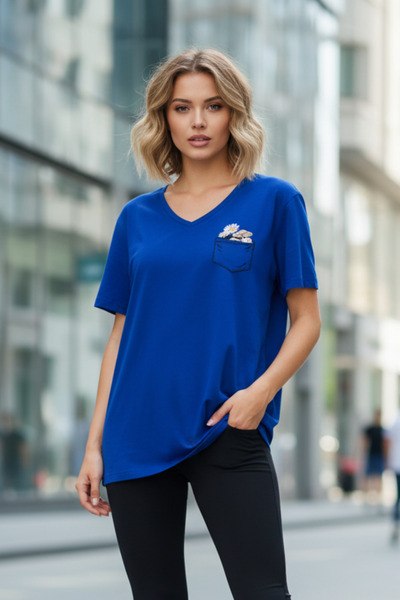 UNCİA OUTDOORS Βαμβακερό μπλουζάκι με λεπτομέρεια στην τσέπη και στάμπα, σε υ...