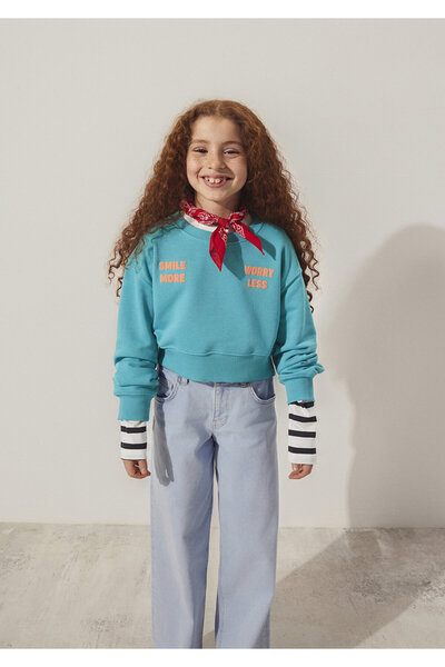 Mavi Smile More Printed Green Sweatshirt 7S10090-71445
