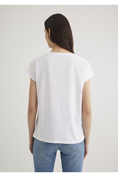 Mavi Butterfly Printed White T-Shirt Regular Fit 1613023 -620