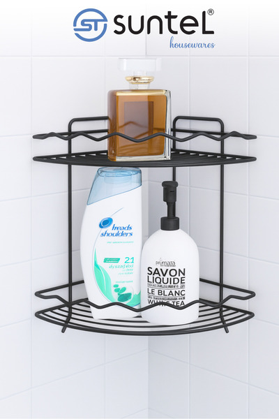 SUNTEL BANYO VE MUTFAK AKSESUARLARI Raft de baie cu două etaje cu model de va...