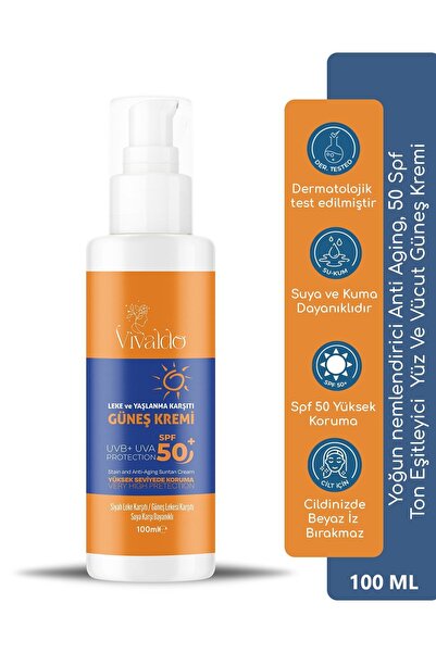 Vivaldo Yüz Ve Vücut Güneş Kremi 100 ml