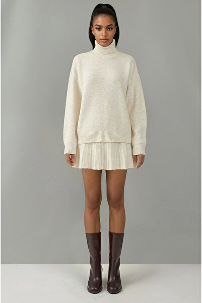 Hiccup Bdart Textured Oversize High Collar Knitted Set
