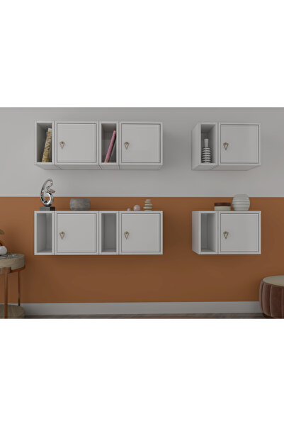 Nettrends Modern Asma Küp ve Dolap Raf Sistemi Duvar Rafı