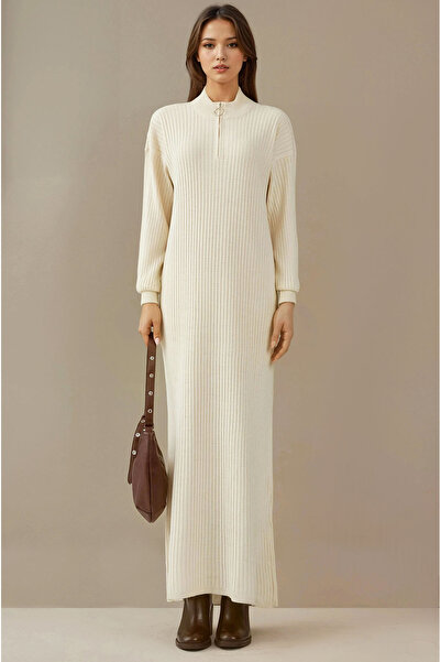 Hiccup Bdart Half Outfit Buttoned Textured Knit Dress