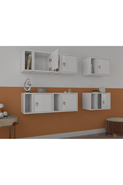 Nettrends Modern Asma Küp ve Dolap Raf Sistemi Duvar Rafı