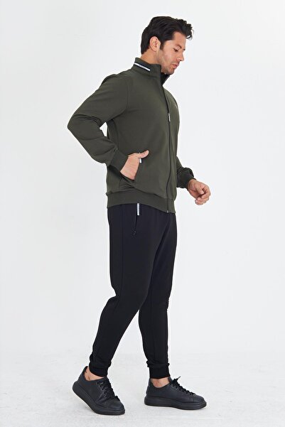 TRENDHİLL Ανδρικό Σετ Φούτερ από Βαμβακερό Σταντ Χακί 5749-H