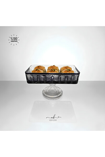 AKDEN STORE Crystal Decor Baton Presentation Bowl / Cookie Bowl 24cm