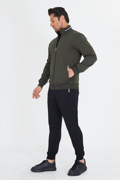 TRENDHİLL Ανδρικό Σετ Φούτερ από Βαμβακερό Σταντ Χακί 5749-H