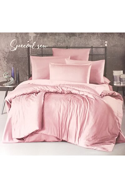 Alena Постільна білизна з сатину з подвійним розміром з пудровим візерунком