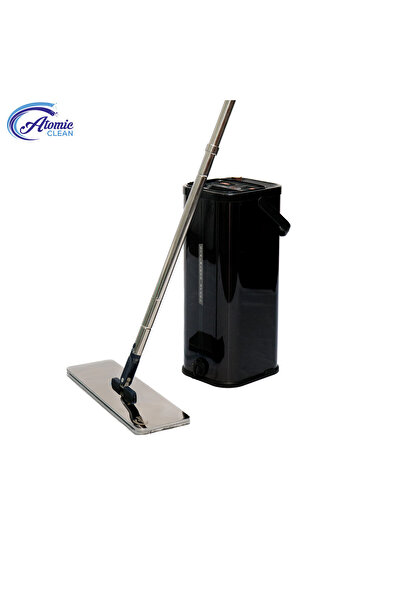 NO BRAND Set găleată din oțel inoxidabil cu mop plat, PB 36, Negru