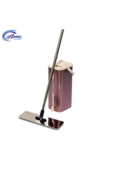 NO BRAND Set găleată din oțel inoxidabil cu mop plat, PB 36, Roz