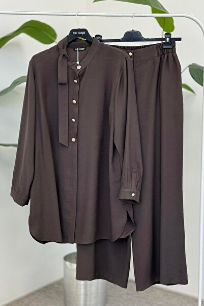 FUAT GÜRSEN Double Suit with Collar Ribbon and Metal Buttons with Trousers