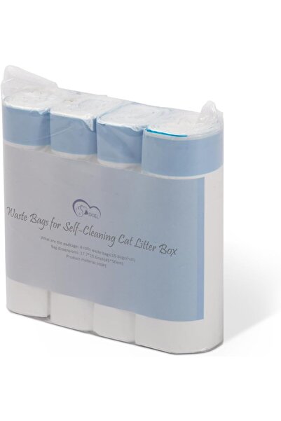 DOEL Self Cleaning Litter Box Litter Bags Large Sturdy Garbage Bag 15 Pieces X 4 Rolls ( 60 Bag )