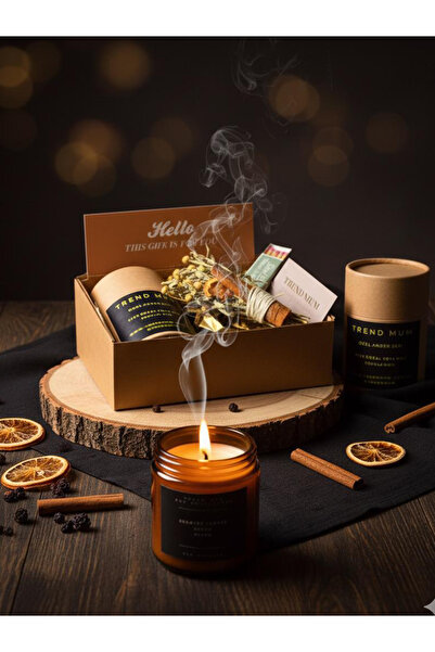 Trend Mum %100 Doğal Soya Wax 4 Parça Yeşil Elma Kokulu Mum, Konsept Hediyeli...