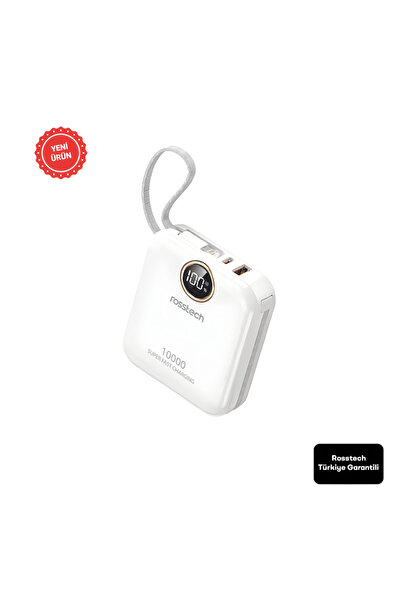 ROSSTECH Rs-400 10.000MAH Ultra Slim 22.5W Pd Dijital Ekranlı Dahili Çift Kablolu Powerbank