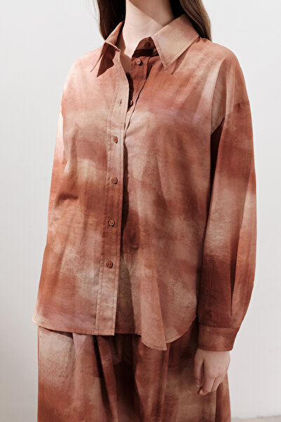 Manuka Patterned Cotton Light Shirt Tile