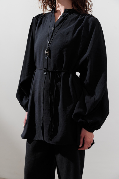 Manuka Shirted Tunic Black
