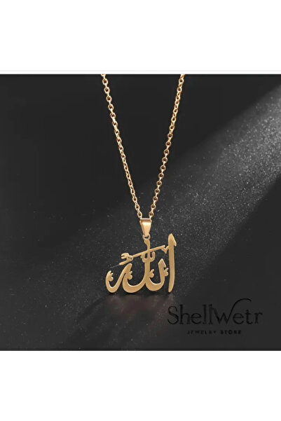 shellwetr Allah sevgisini simgeleyen manevi değeri yüksek altın kaplama kolye-En özel hediye