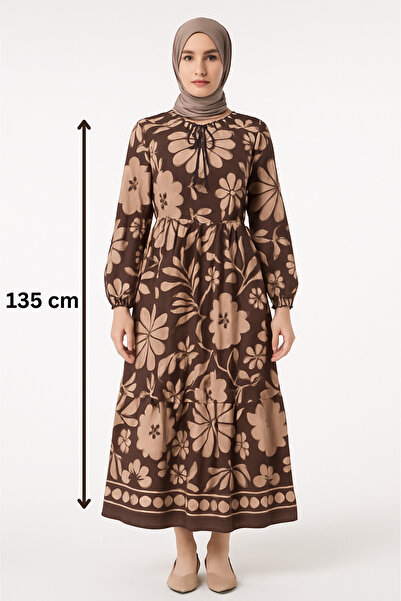 asalya Women's Patterned Oversize Hijab Dress