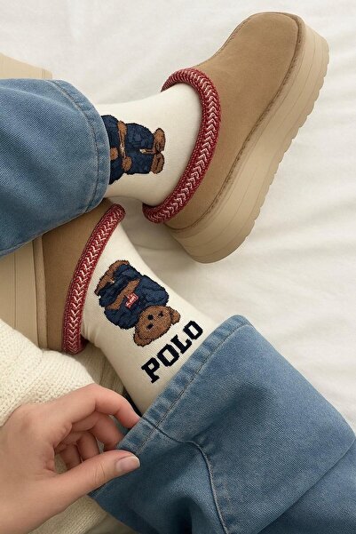 Büşra Sultan Ayakkabı & Çanta Bej Süet İçi Kürklü Düz Kalın Taban Sabo Ev Ter...