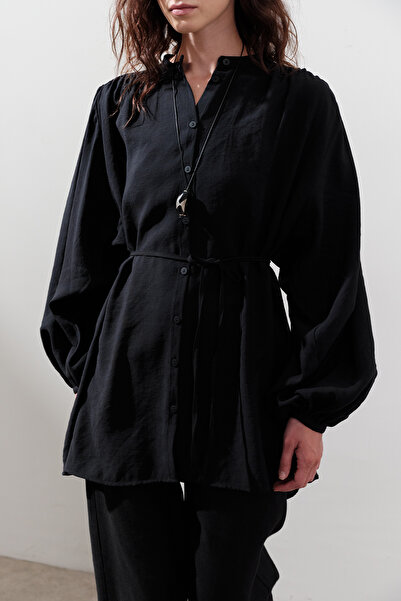 Manuka Shirted Tunic Black