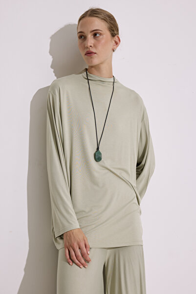 Manuka Drapey Long Sleeve Blouse Pastel Green