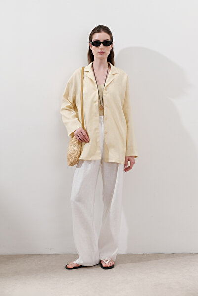 Manuka Linen Wide Sleeve Shirt Yellow