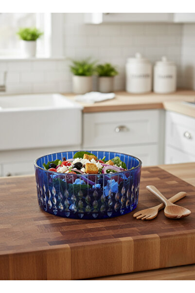 AKDEN STORE Crystal Decor Glass Bowl, Salad Bowl, Presentation Bowl