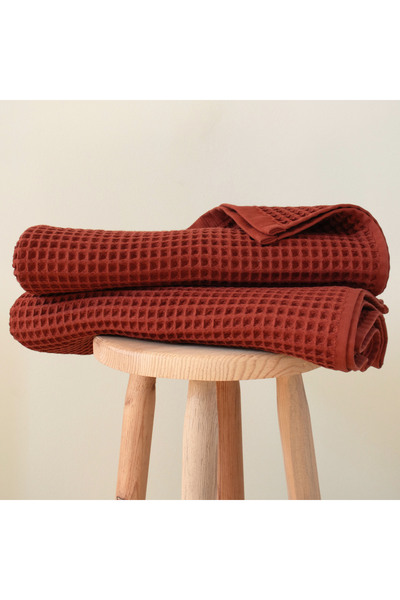 Püskül Tekstil Набір з 2 розкішних рушників для ванної кімнати, вафельне плетіння, 100% бавовна, висока якість, швидковисихаючі рушники для ванної кімнати