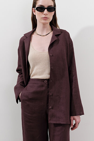 Manuka Linen Wide Sleeve Shirt Damson