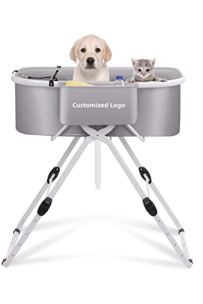 Golden cat حوض استحمام مرتفع قابل للطي للكلاب، محطة استحمام للكلاب قابلة للتط...