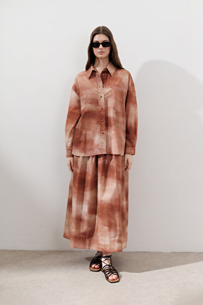 Manuka Patterned Cotton Light Shirt Tile