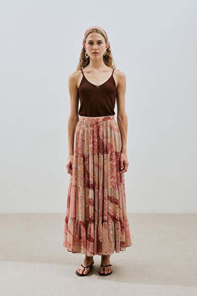 Manuka Long Tight Chiffon Skirt Bohem