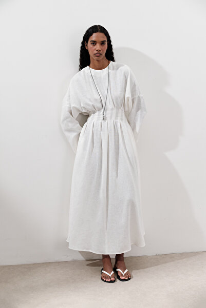 Manuka ŠATY S DETAILY Z KETENOVÉHO PLESE V ECRU