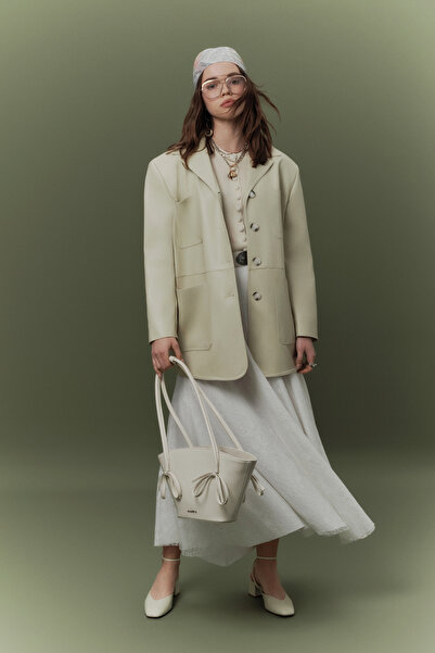 Manuka Retro Leather Jacket - Çağla