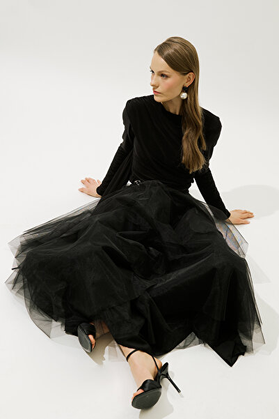 Manuka Emilia Layered Tulle Skirt Black